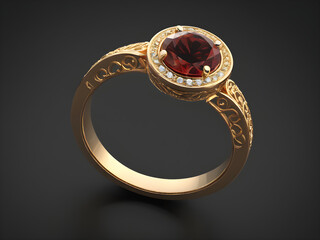 Glassy Female Rings Adorned with Precious Stones