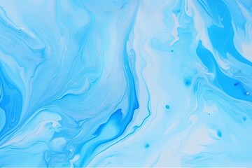 Fototapeta na wymiar Sky Blue fluid art marbling paint textured background with copy space blank texture design