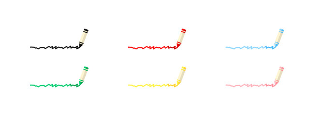 Line pencil icons. Colour pencils. Vector icons