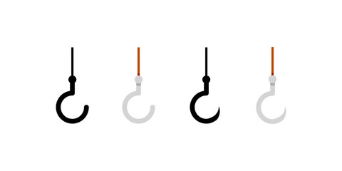 Hook icons set. Flat style. Vector icons - obrazy, fototapety, plakaty