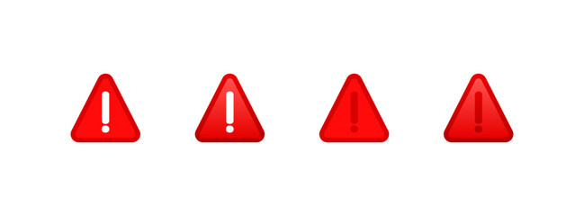 Triangular warning signs. Road signs. Flat style. Vector icons