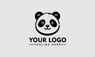 Fototapeta premium Panda vector logo vector Panda Minimalis logo for Small Business Branding Identity panda, animal, logo, red, vector, illustration, symbol, icon, design, isolated, sign, background, graphic, nature