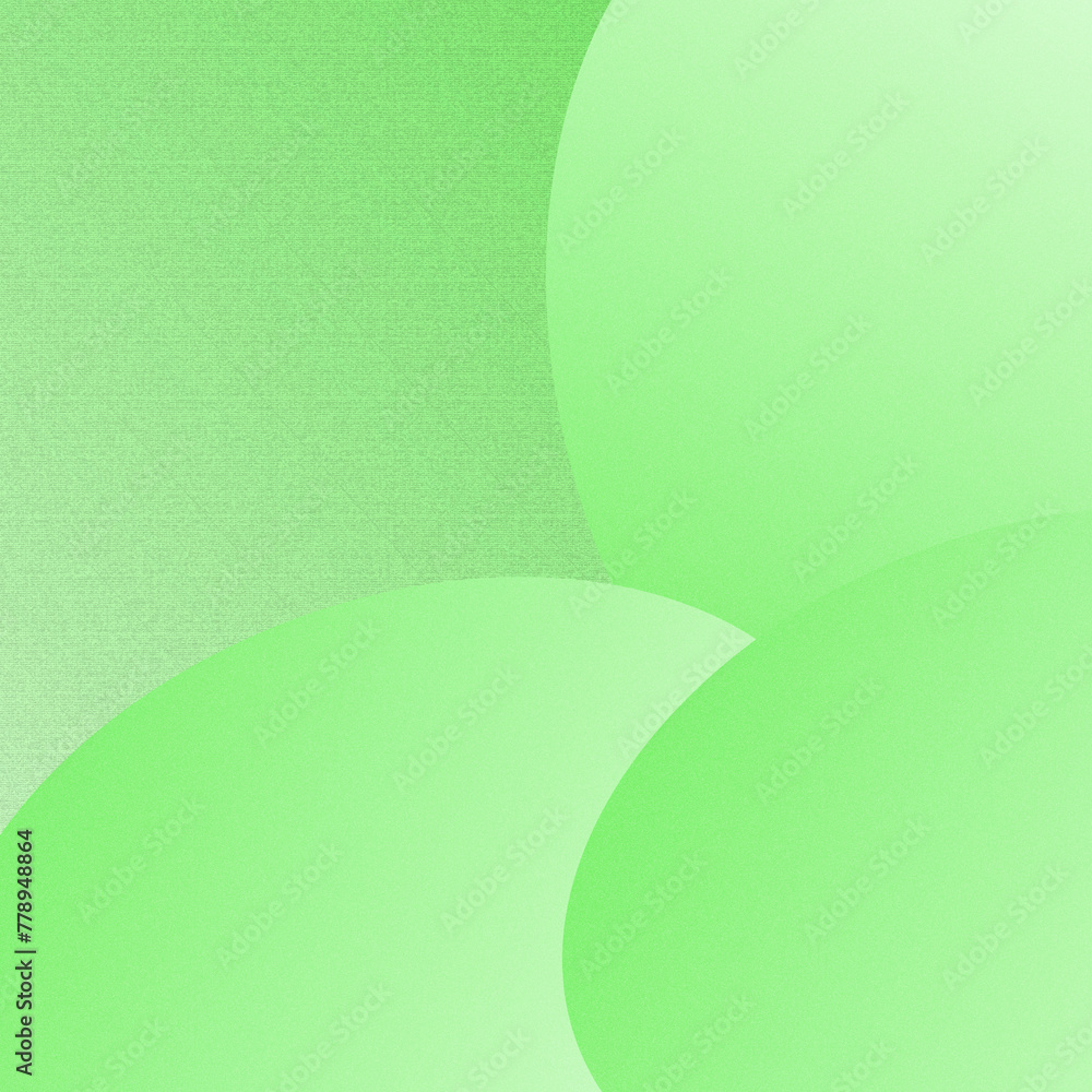 Poster green abstract background with gradient and large oval shapes in bauhaus style.