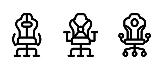 gaming chair icon or logo isolated sign symbol vector illustration - high quality black style vector icons
