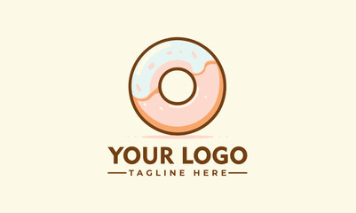 Donuts and Coffee logo. Cafe or bakery emblem Vector donut logo combination. Doughnut and cake symbol or icon. Unique bakery and organic logotype design template