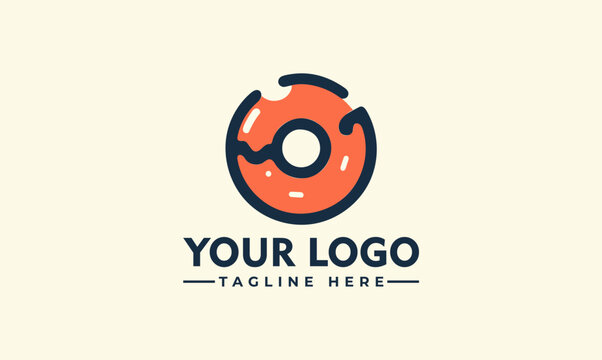 Donuts and Coffee logo. Cafe or bakery emblem Vector donut logo combination. Doughnut and cake symbol or icon. Unique bakery and organic logotype design template