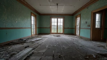 Photo sur Plexiglas Vieux bâtiments abandonnés interior of a large abandoned hotel room. URBEX concept and exploration