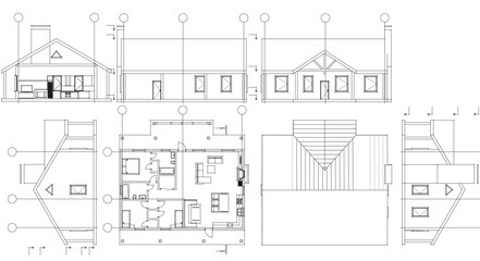 house project architectural sketch 3d