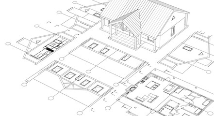 house project architectural sketch 3d