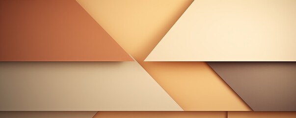Tan abstract color paper geometry composition background with blank copy space for design geometric pattern 