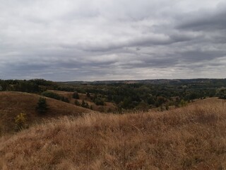 clouds over the hills. nature of Ukraine. 