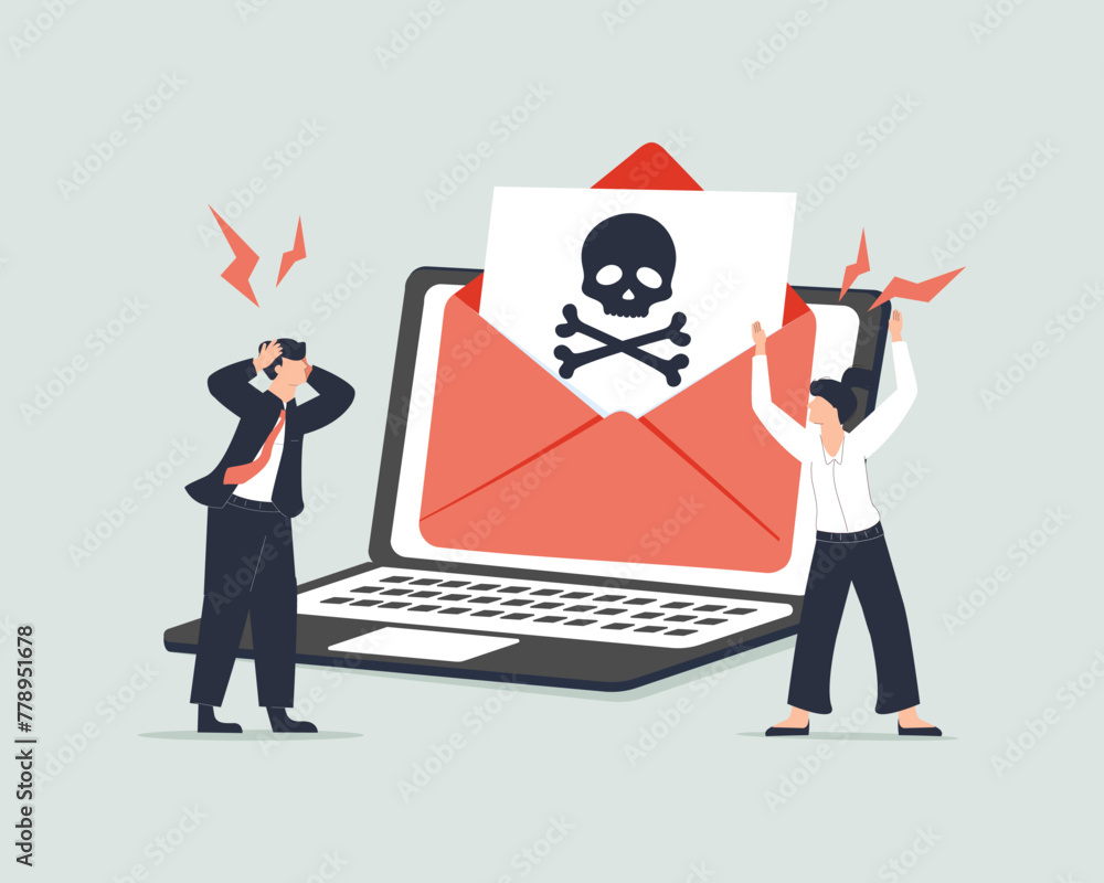 Poster malware abstract concept vector illustration. malicious software, computer virus, malware program, s