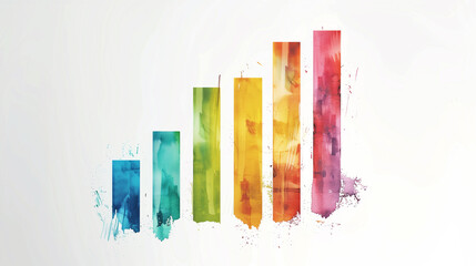 Colorful Rising Column Chart Illustrating Growth - Financial Market Trends, Business Analysis Tool.