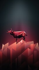 Maroon stock market charts going up bull bullish concept, finance financial bank crypto investment growth background pattern with copy space for design 