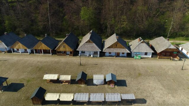 Skansen Museum Galician Market Sanok Aerial View Poland