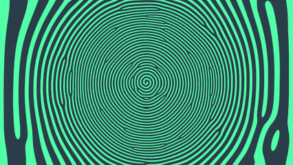 Mesmerize Spiral Psychedelic Art Vector Hypnotic Pattern Turquoise Abstract Background. Vortex Radial Structure Acid Trip Hallucination Effect Green Abstraction. Optic Illusion Crazy Illustration - 778955081
