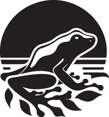 Obraz premium VECTORIZED POISONO FROG SILHOUETTE FOR DIGITAL CONTENT CREATION, VECTORIZED AMAZON POISONO FROG IMAGES FOR PRINTS, DIGITAL STIKERS, SOCIAL NETWORKS AND ANIMATED LOGOS