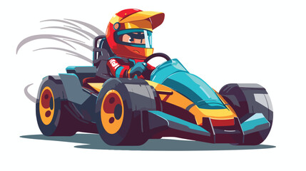 Obraz na płótnie Canvas Shifter Kart Racer cartoon illustration 2d flat car
