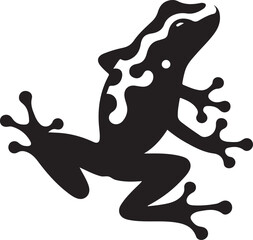 VECTORIZED POISONO FROG SILHOUETTE FOR DIGITAL CONTENT CREATION, VECTORIZED AMAZON POISONO FROG IMAGES FOR PRINTS, DIGITAL STIKERS, SOCIAL NETWORKS AND ANIMATED LOGOS