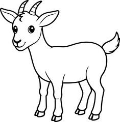 Artistic Vector Rendering of a Cute Goat