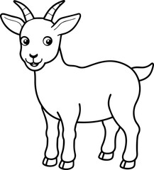 Cute Goat Depiction in Vector Art