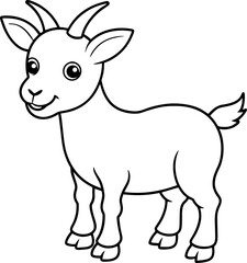 Detailed Cute Goat Vector Artwork