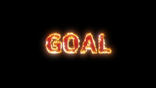 fire goal red text animation