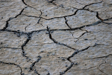 Nature texture - Mud crack, Cracks on the surface of the soil Caused by the shrinkage of the mud...