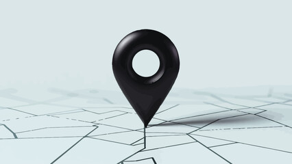 Fototapeta premium Flat Design Location Pin Icon on White Background: Ideal for Map Composition and Regional Marking