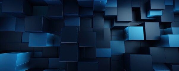 Navy Blue and black modern abstract squares background with dark background in blue striped in the style of futuristic chromatic waves, colorful minimalism pattern 