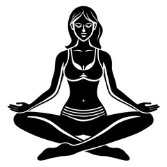 yoga, black yoga silhouette vector illustration,icon,svg,yoga characters,Holiday t shirt,Hand drawn trendy Vector illustration,yoga on black background