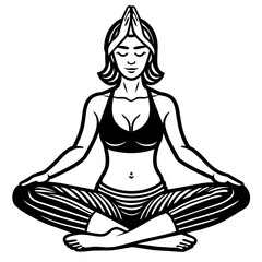 yoga, black yoga silhouette vector illustration,icon,svg,yoga characters,Holiday t shirt,Hand drawn trendy Vector illustration,yoga on black background