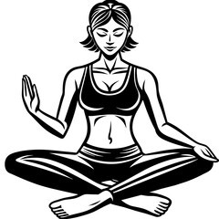 yoga, black yoga silhouette vector illustration,icon,svg,yoga characters,Holiday t shirt,Hand drawn trendy Vector illustration,yoga on black background