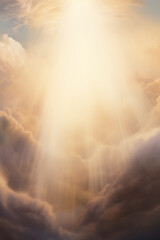 Obraz premium Wisdom Concept. Vibrant heavenly sky with glowing rays of light. Fantasy paradise heaven. Colorful dreamy ethereal concept. Life after death. Sacredness, Faithfulness, Trust, Renewal, Gratitude