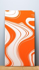 Orange and white flat digital illustration canvas with abstract graffiti and copy space for text background pattern 