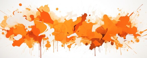 Orange and white flat digital illustration canvas with abstract graffiti and copy space for text background pattern 