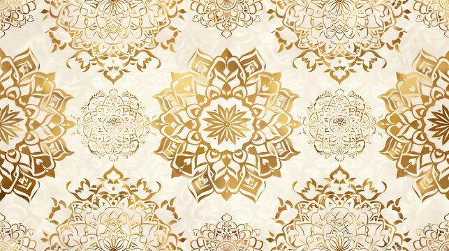 Islamic Luxury background with gold mandala ornament. Vector illustration