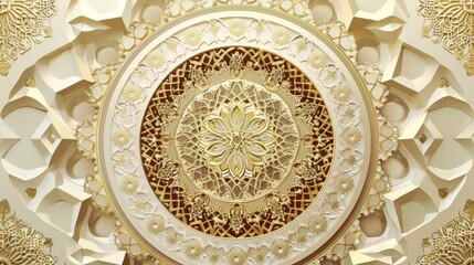 Islamic Luxury background with gold mandala ornament. Vector illustration