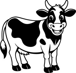 Artistic Vector Rendering of a Cute Cow