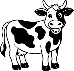 Cute Cow: A Vector Art Illustration