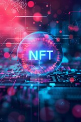 NFT nonfungible tokens abstract technology background concept	