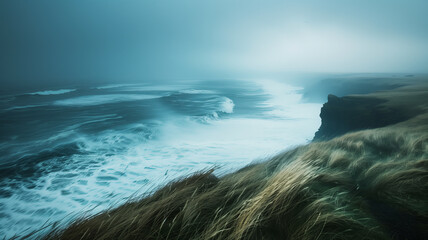 Iceland Seashore in Windy Day