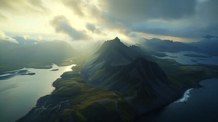 Iceland Seashore in Windy Day
