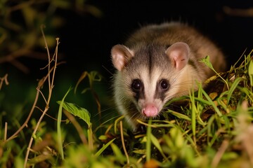 Opossum at night	