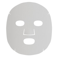 シートマスク 3Dレンダリング, face mask, facial mask, 切り抜き　合成用　リアル　正面