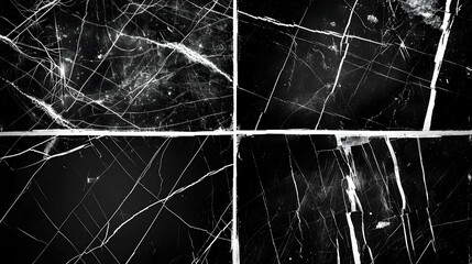 Set of multiple monochrome scratched grunge overlay images template bundle pack