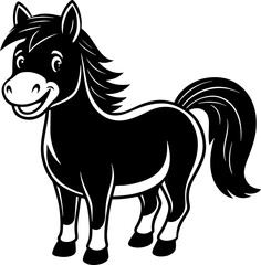 Stylized Cute Happy Horse: A Vector Representation
