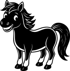 Farm Animal Vector: Cute Happy Horse Illustration