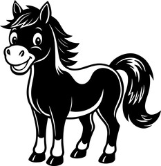 Cute Happy Horse Graphic: A Vector Illustration