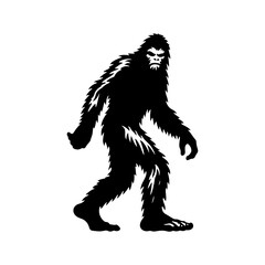 Bigfoot silhouette, Bigfoot illustration, Bigfoot silhouette t shirt design. Vector illustration. Bigfoot isolated on a white background

